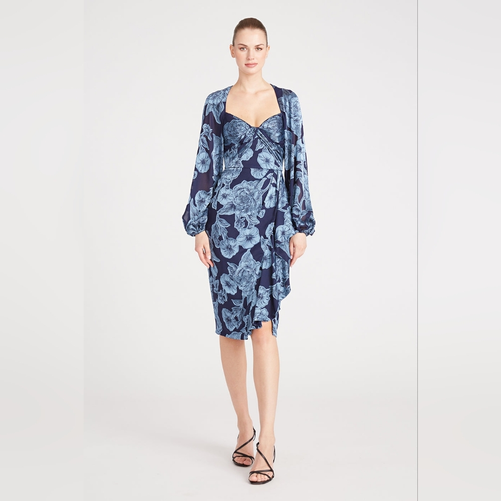 THEIA Size4 (S) Joslyn Bishop Sleeve Dress